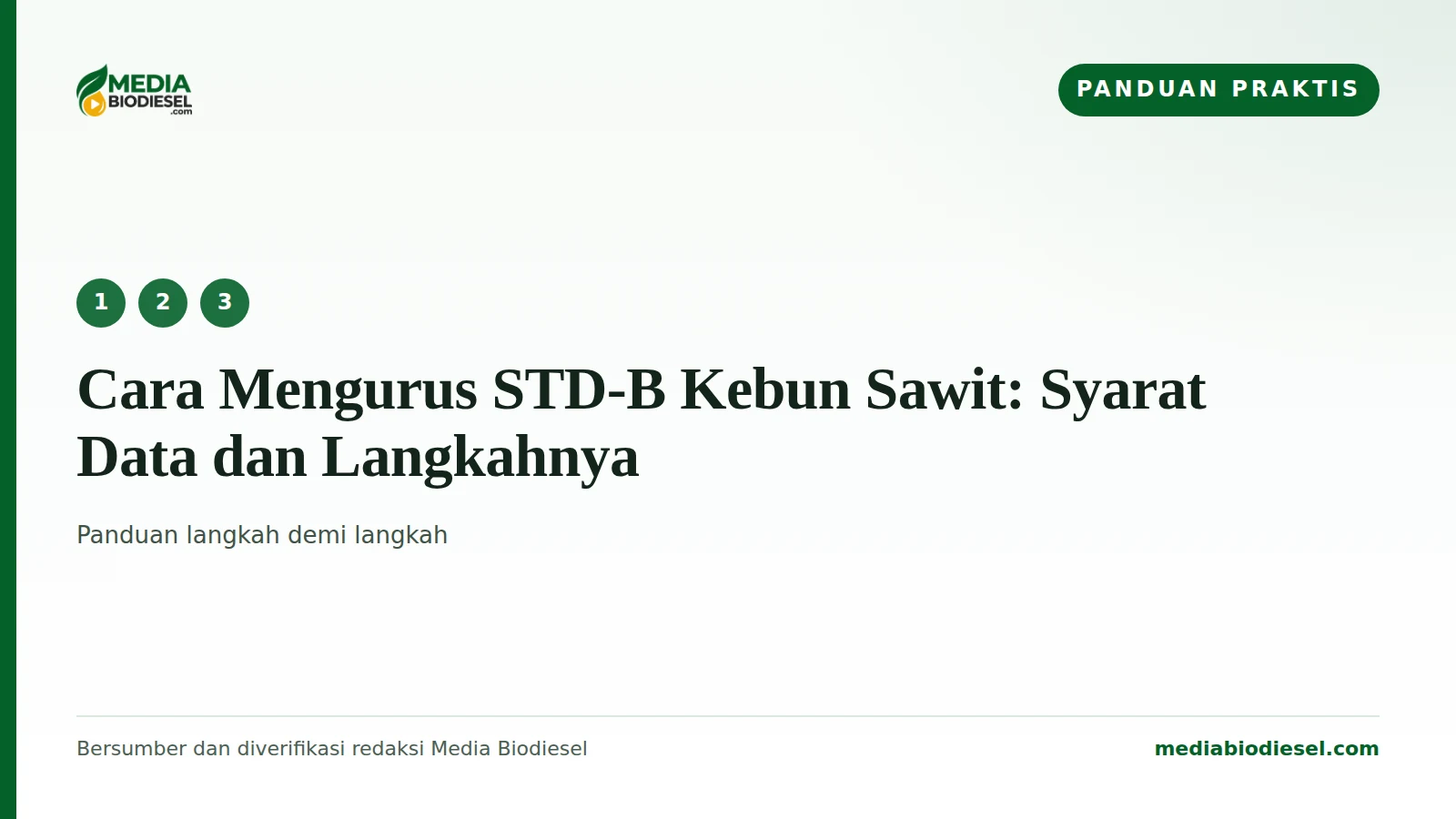 Kartu panduan praktis Cara Mengurus STD-B Kebun Sawit