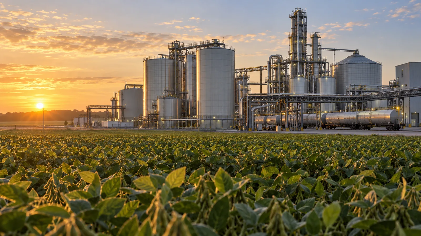 Kilang biofuel Amerika Serikat di dekat ladang kedelai
