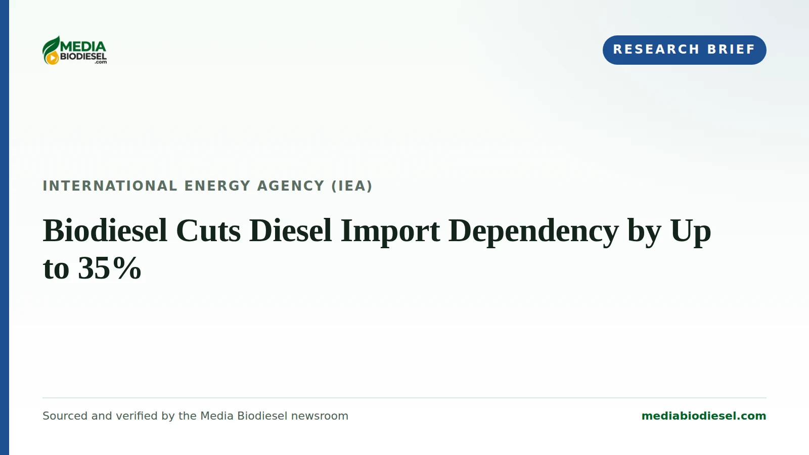 IEA research brief cover on biodiesel and Indonesia’s diesel import dependency
